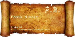 Panik Mikolt névjegykártya